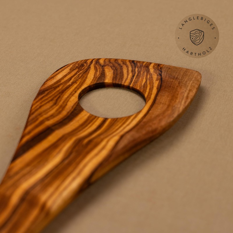 das Olivenholzbrett® Olive Wood Risotto Spoon with Hole 30 cm