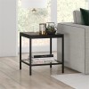 Pemberly Row Modern Metal/Tempered Glass Side Table in Black Bronze