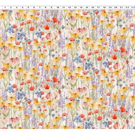 Clothworks Dan DiPaolo Enjoy The Little Things Digital Echinacea Y4060-2 Light Cream BTHY