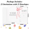 Gsauto Baby Shower Invitations for Girl, Bowknot Invitation Cards for