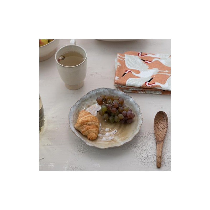 Bloomingville Acacia Wood Fish Shaped Spoon with Carved Design, Natural