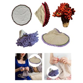 Frediuo Bouquet Blanket Crochet Kit, DIY Handmade Hand Knitted Creative Crochet Starter Kit, Knitting Set for Men Women Beginners, Purple White