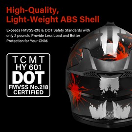 TCMT Dot Youth & Kids Motocross Offroad Street Helmet Full Face Motorcycle Youth ATV Helmet Dirt Bike Motocross ATV Helmet+Gloves+Goggles