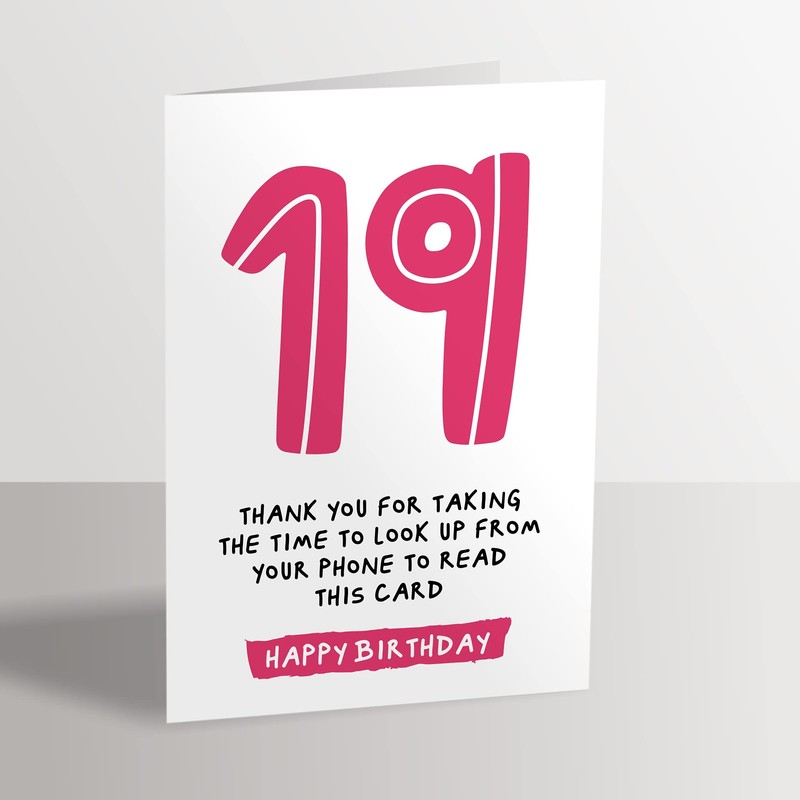 19th Birthday Card - Funny Joke for 19 Year Old