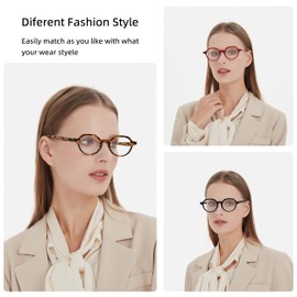 eyeezi 5 Pack Blue Light Blocking Reading Glasses for Women Men, Stylish Round Spring Hinge UV400 Computer Readers 1.0 (5 Pack Tortoise)