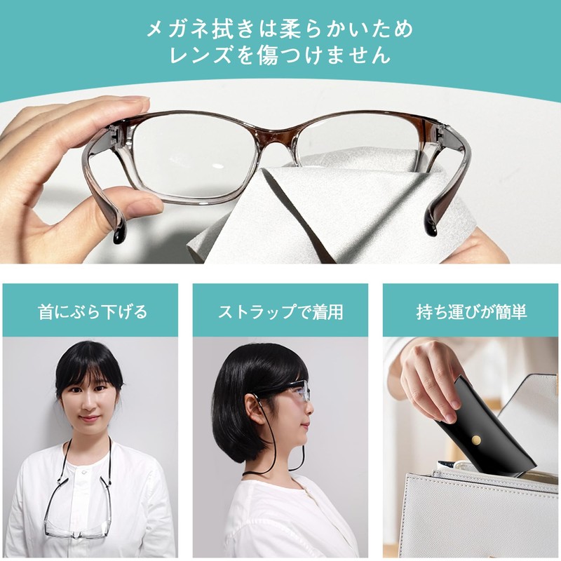 NECPLUS Protective Glasses, Japanese Inspection, Hay Fever Glasses, Blue Light