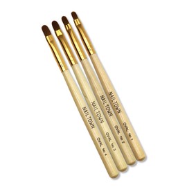 iro gel Nail Tool, NAILTOWN Gel Brush Set of 4 Gel Brushes with Caps Oval Flat Resin Self Nail Gel Brush Nylon Nail Brush [Oval]