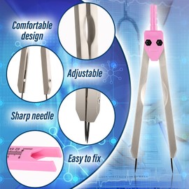 Thinp EKG Calipers ECG Caliper Measuring Tool with Ruler Black Caliper Divider for Nurse or Doctor Measuring Electrocardiographs (Pink)