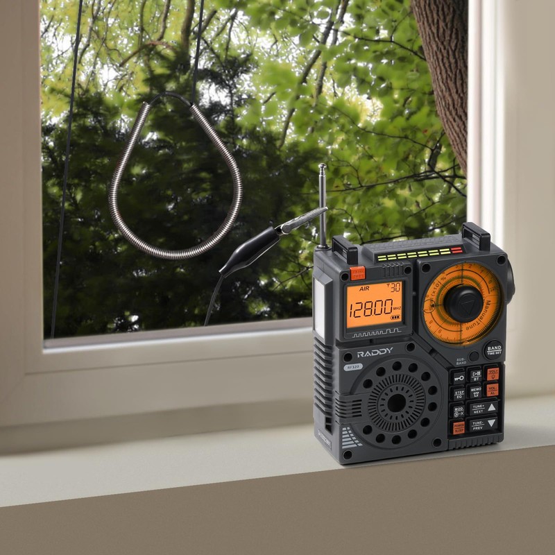 Raddy SW001 Shortwave Radio Antenna, 9.85’ Crocodile Clip Antenna for