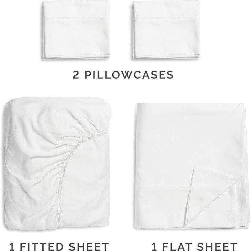 Linen Sheets 100% Egyptian Cotton- King Sheet Set 4 Piece-