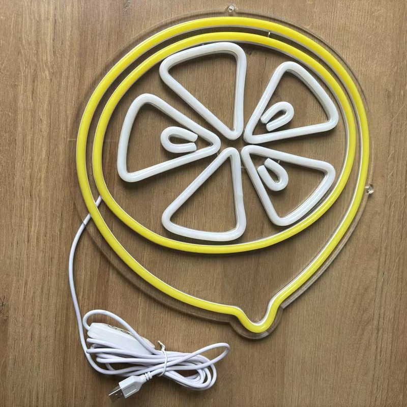 Lemon Slice neon Sign, Lemon Kitchen Light Decor, Fruit Custom