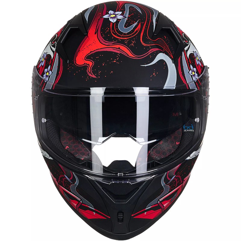 ILM Armor Red Full Face Motorcycle Helmets Mirrored&Clear Visors 2