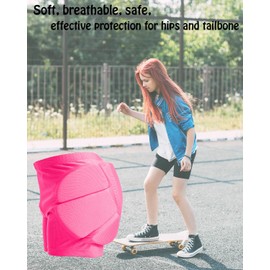 Reomoto Kids Hip Protection Pads Shorts Skiing Skating Snowboard Hip Protection Pads for Teenagers (Pink, L)
