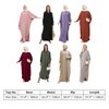 IDOPIP Muslim Dresses for Women Long Sleeve Islamic Ramadan Abaya