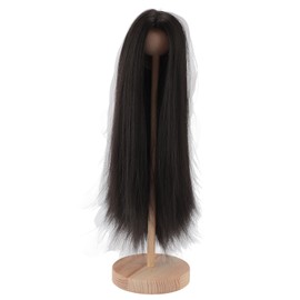 1/4 Doll Wig for 7 To 8in Doll DIY Trimmable Soft High Temperature Silk Ball Jointed Doll Wig Doll Long Straight Wig Black