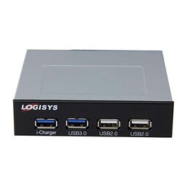 Logisys,4-Port 3.5" Bay USB 3.0/2.0 Hub