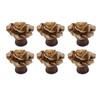 6Pcs Cabinet Knob Rose Flower Shape Delicate Ceramic Knob for