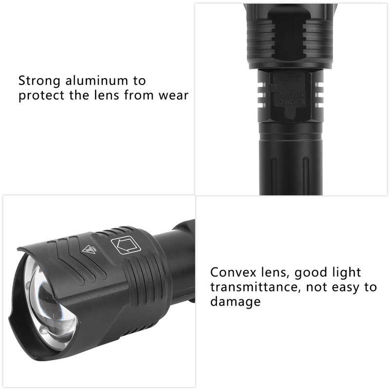 Outdoor Portable Flashlight USB Charging Torch Light Multifunctional Waterproof Flashlight