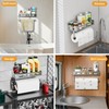 ZDDLOINP Spice Rack with Paper Towel Holder Roll and Hooks,