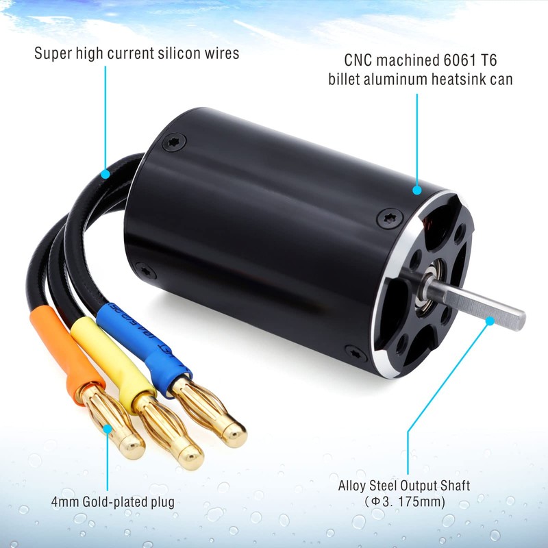 Surpass Hobby 2948 5880KV Brushless Motor Shaft 3.175mm with Water