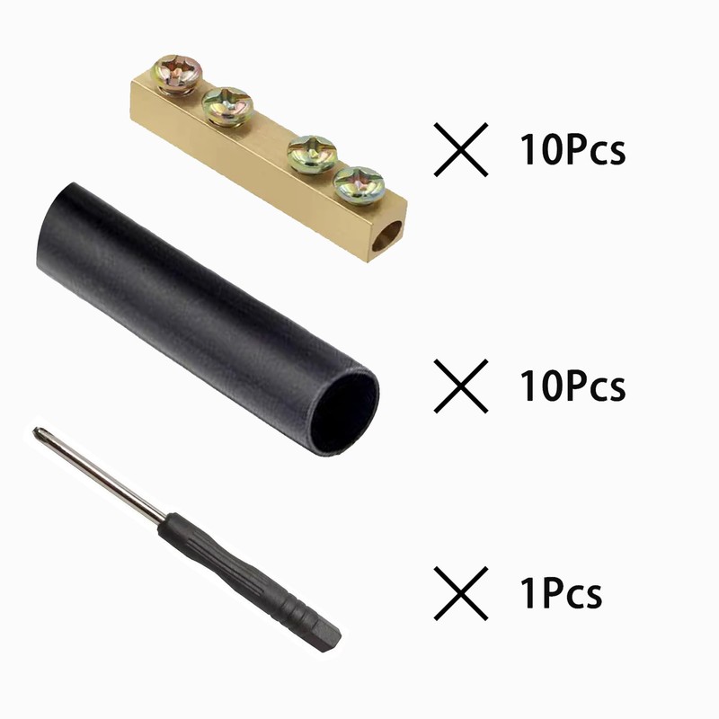 10Pcs 4 AWG Gold Copper Quick Connect Terminals, Screw Terminal