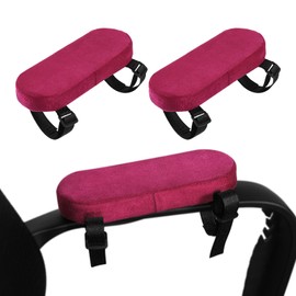 sourcing map 2Pcs Office Chair Arm Pads, Memory Foam Armrest Pad Arm Cushion Comfortable for Computer Gaming Chairs Wheelchair, Rose Red