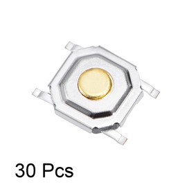 uxcell 30PCS 5x5x1.5mm Momentary PCB Surface Mounted Devices SMT Mount 4 Pins Push Button SPST Tactile Tact Switch