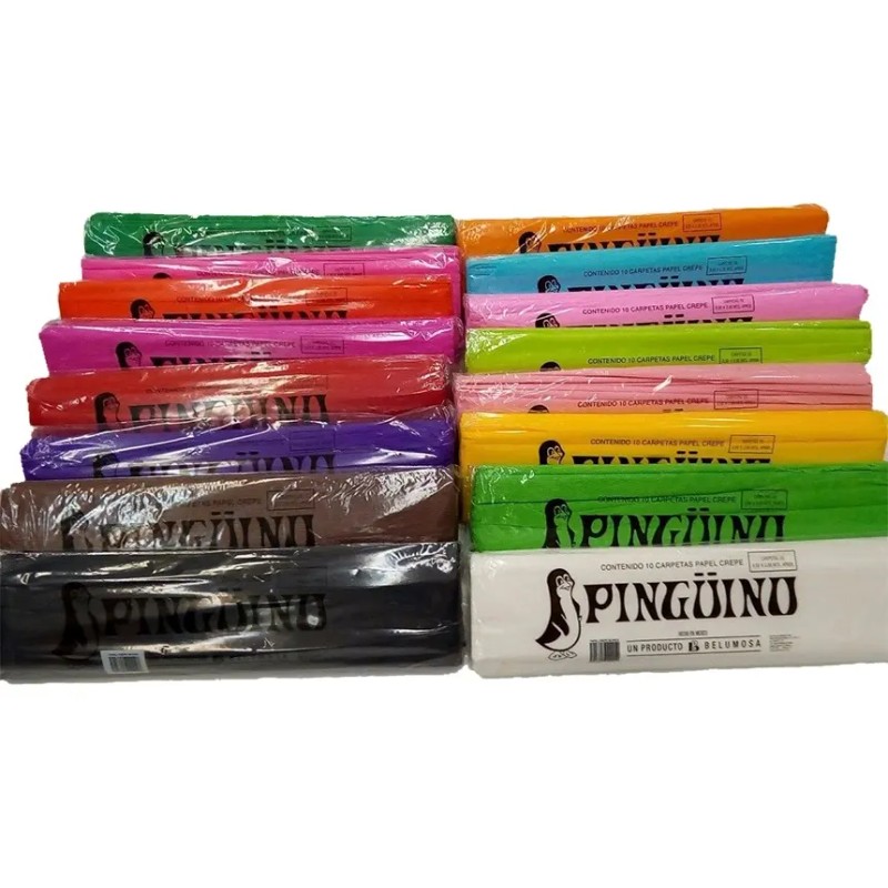 Papel Crepe Pingüino - Paq. C/ 10 Pliegos