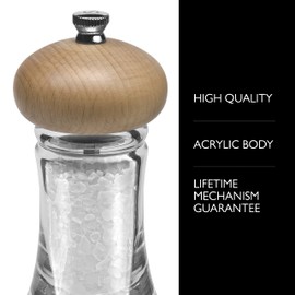 Cole & Mason Basic Woods Mill Gift Set - Adjustable Salt & Pepper Grinders - Refillable Spice Tools - Hand Wash Kitchen Tool - Wood