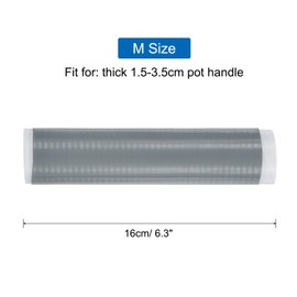 uxcell 3 Pcs Silicone Pan Handle Sleeve, Heat Resistant Potholder Pot Holders Cover Sleeve for Cast Iron Frying Pan Handle Holder Spatulas, Grey (M)