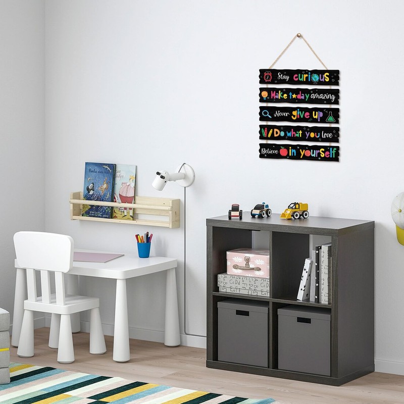 KAIRNE Motivational Wall Art,Inspirational Wooden Hanging Plaques,Positive Quotes Room Decorations,Never