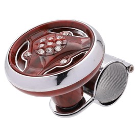 Fabulous Hall Steering Wheel Spinner Steering Wheel Spinner Car Convenient Comfortable Goods Parts Truck Spinner Handle Wheel Shape Center Wood Grain Silver