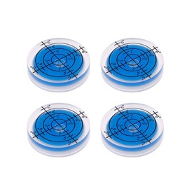 Samcos Mini Level Level Level, 1.3 inches (32 mm), Small, Round, Memory, Analog, Inclination, Graduated, Tool Mounting, Transparent, High Accuracy, For Horizontal Calibration, For Desk Devices, Pack of 4 (32x7MM, Blue)