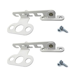 Bamyli Pack of 2 Window Locks, Tilting Window Protection, Window Opening Limiter, Special Model for Plastic Steel, with 4 Screws (Short Hook, White)