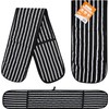 Double Oven Gloves Butcher Quilted Stripe Heat Resistant Oven Mitts