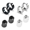 Yesallwas Earrings for Men Women,Stainless Steel Round Hoop Dot Earrings