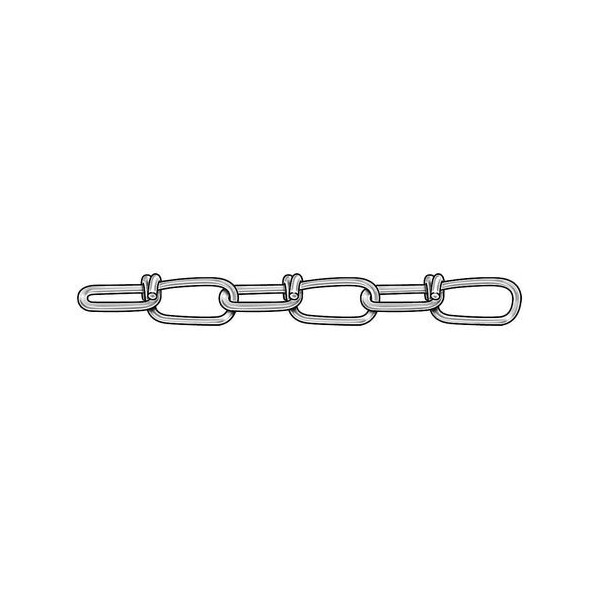 Chain, Dbl, Zinc, Sz #3, 90 Lb Load, 100 Ft