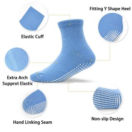ELUTONG Toddler Non Slip Socks 12 Pairs Boys Girls Anti Skid Socks Grip Socks for 3-5 Years Kids Children