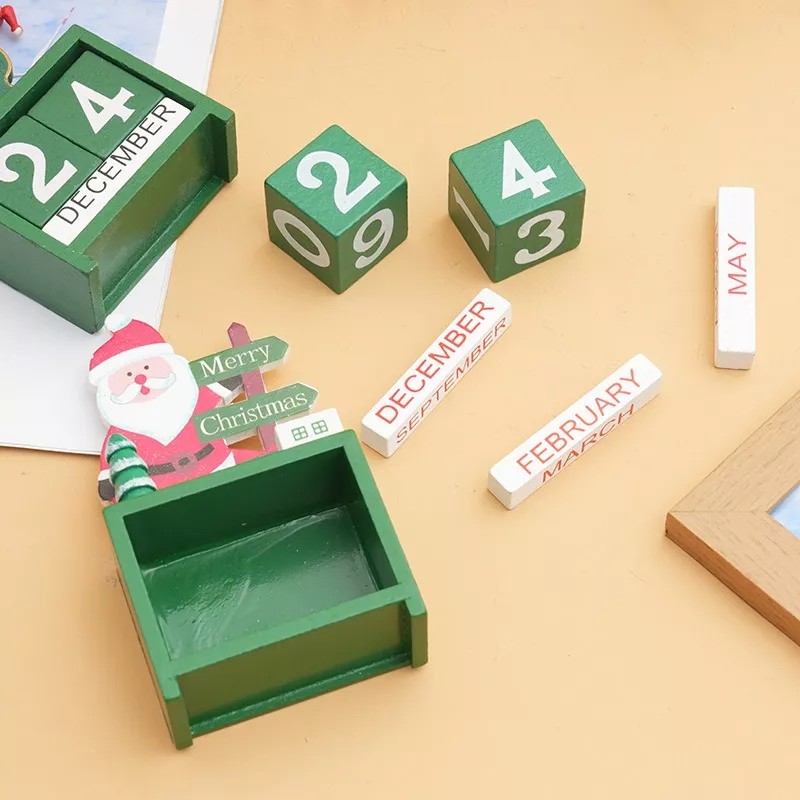 Christmas-Online Calendario Adorno Navideño Madera Escritorio Hogar + Regalo