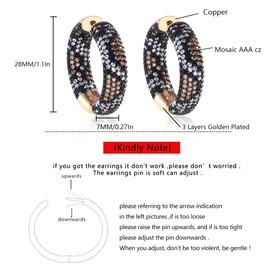 Z ZACHÉ Leopard Print Hoop Earrings for Women Trendy 14K Gold Plated Pave CZ Non Tarnish Hoops Earring for Sensitive Ears Gold Jewelry Gifts for Women