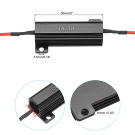 PATIKIL 50W 4 Ohm Aluminium Housing Resistor, 2 Pieces Aluminium Case Resistor with Clips Housing Housing Wire Wound Resistors Screw Tap, Black