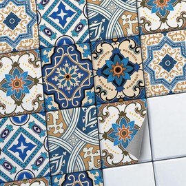 creatisto Tile Stickers for Kitchen Splashback and Great Decorations for Bathroom Tiles – Kitchen Wall Decoration – Pattern: Mexican Tiles – Pack of 9