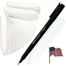 TAGKRAFTERS 4" x 5/8" White Premium Pot Stakes with Marker - 1,000 Pcs - Plastic Plant Tags and Labels - Nursery Garden Tree Labels Waterproof Writeable | Made in The USA |