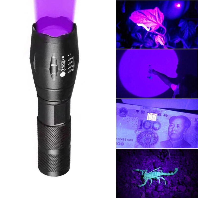Unbranded UV Flashlight Black Light Super Bright 120000lm Torch Ultra