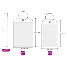 Luggage Tags for Cruises, Cruise Luggage Tag Tags, 4 Pack (19 x 11; 16.5 x 10) PVC Clear, Robust and Waterproof Luggage Tags with Stainless Steel Loop, for Aida TUI My Ship