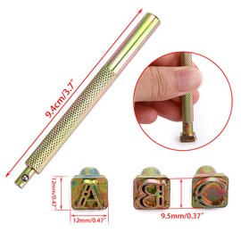 IGNPION 27pcs 9.5mm Leather Letter Stamp Set Leather Embossing Kit Leather Alphabet Carving Punch Tool for DIY Handmade Leather Art