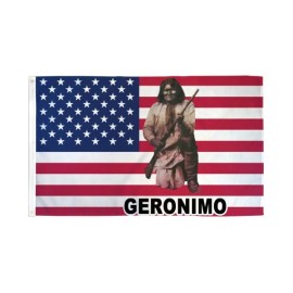 FI 3x5 USA Geronimo Poly Flag Banner Brass Grommets 100D