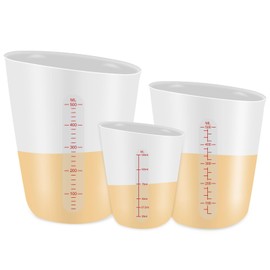 3 PCS Silicone Measuring Cups Flexible Chocolate Melting Cup for Epoxy Resin Butter Chocolate and More Squeeze and Pour Baking Cups with Marking Ounce/ML