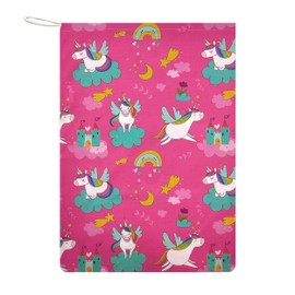 Panini Tessuti Nursery Bag for Boys and Girls Clothing Sleeping Bag Change Nursery Bag 100% Cotton 46 x 60 cm (Nursery 46 x 60 cm, Unicorns and Rainbow)