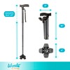 Stander Wonder Cane, Foldable Walking-Cane for Stability, Collapsible Free-Standing Walking-Stick